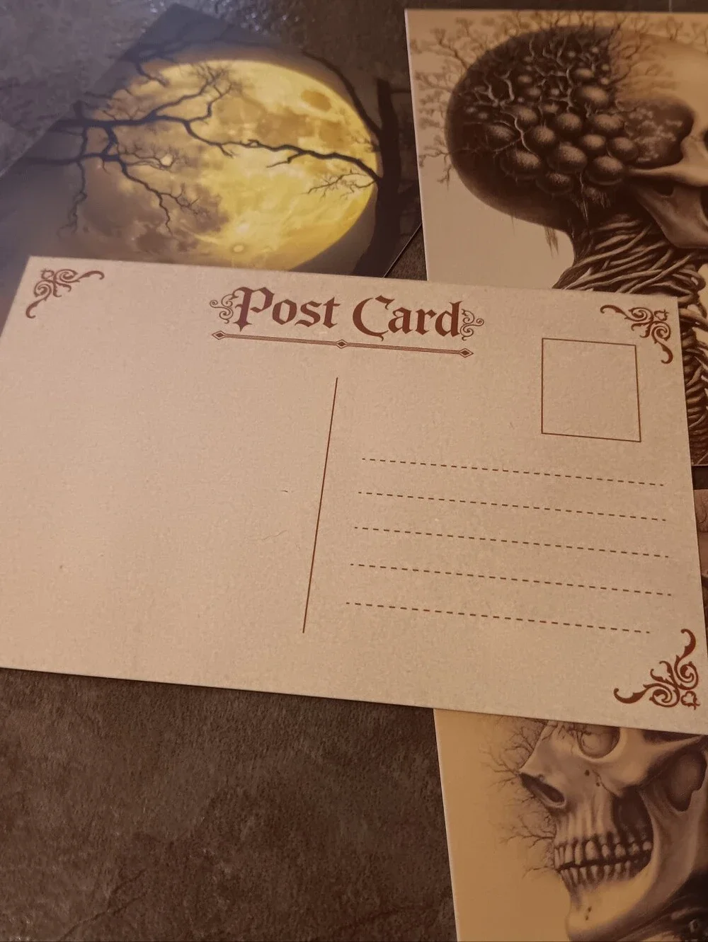 Dark Gothic Postcard Set Of 5, Academia Art Print Correspondence Notes 4x6